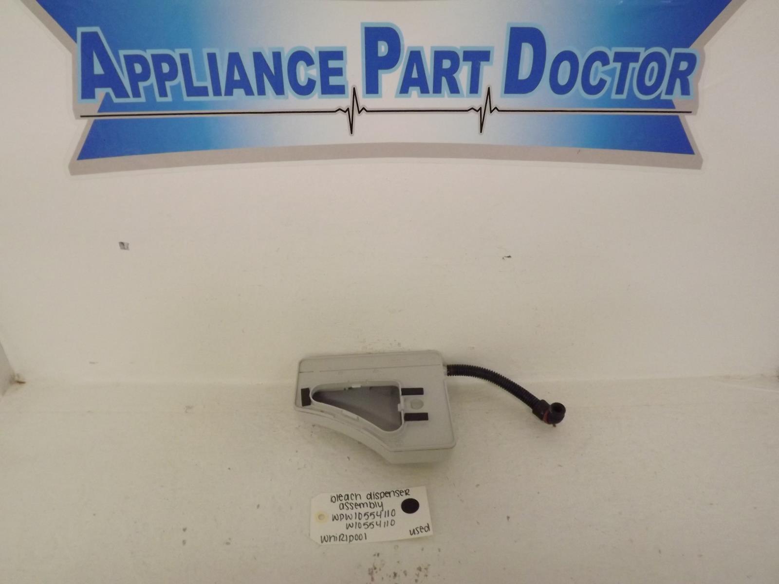 Whirlpool Washer WPW10554110 W10554110 Bleach Dispenser Assembly Used Whirlpool Washer WPW10554110 W10554110 Bleach Dispenser Assembly Used